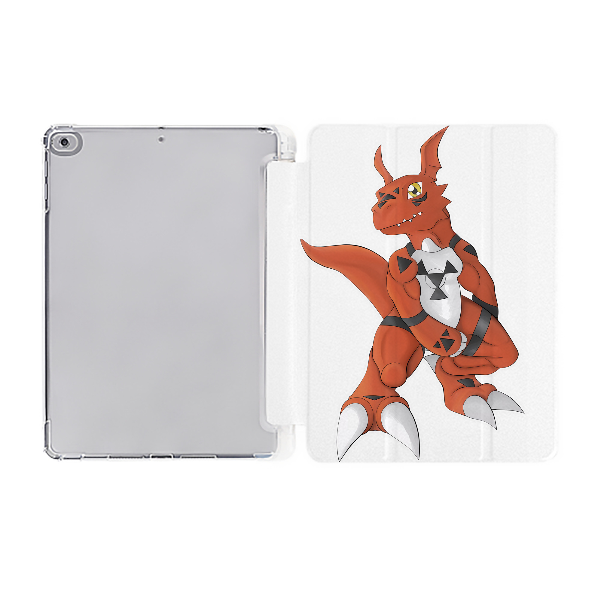 （画像用） Digimon デジタルモンスター/デジモン IPad ケース ペン収納付き 三つ折りスタンド PUレザー×シリコン 対応機種9.5/10.5/10.9インチ